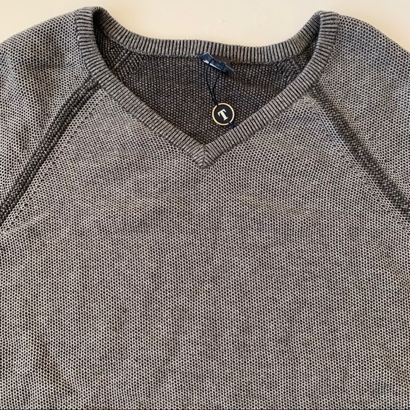 TAILOR Vintage PULLOVER SWEATER XLARGE gray long sleeve reversible v-neck NEW - Picture 14 of 14